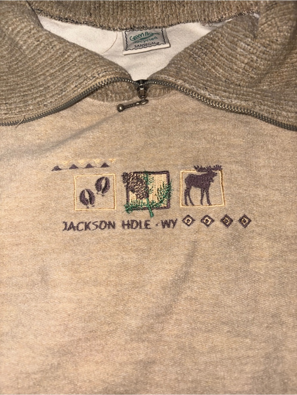 Vintage Jackson Hole Wyoming Sweatshirt Green Brand Recycled Large